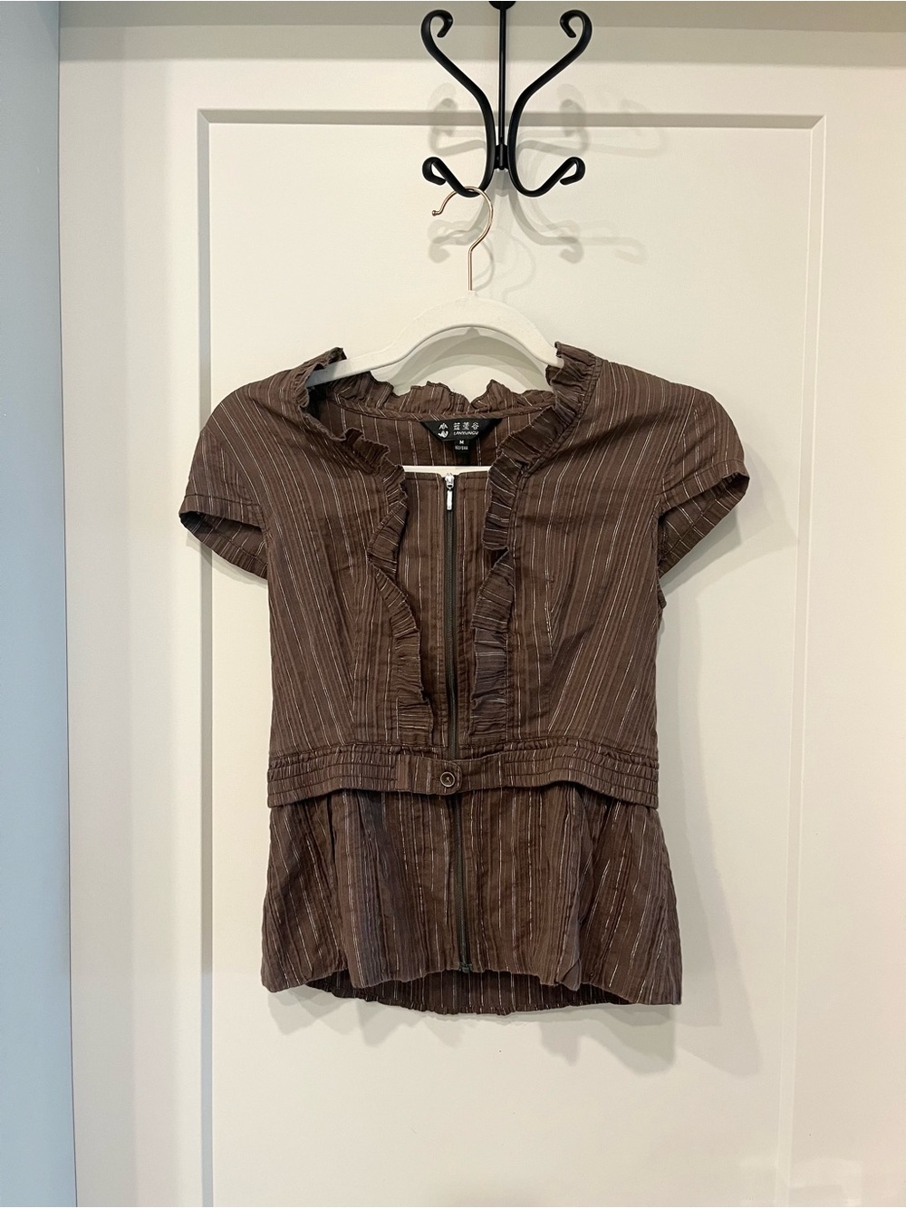 Vintage brown babydoll blouse